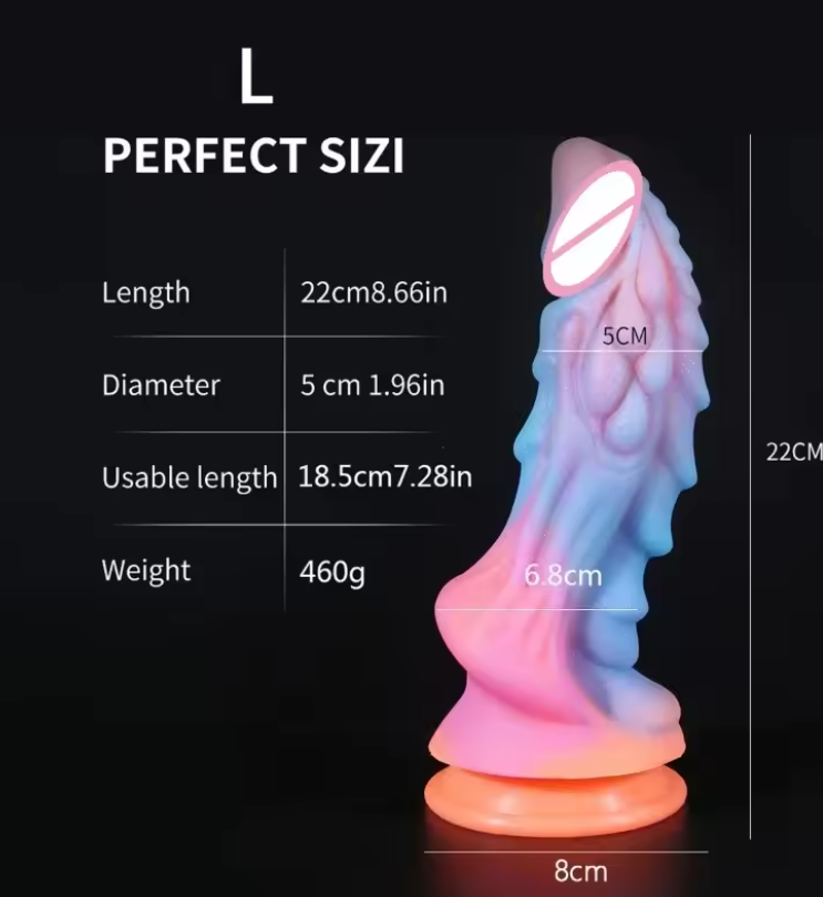 Dildo Fantasía Luminoso Multicolor (Tamaños S y L)