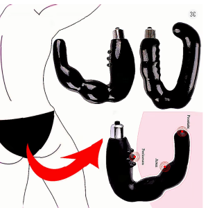 Estimulador Prostático Curvo Negro (9 cm)