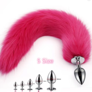 Plug Anal con Cola de Zorro Rosa Fucsia (40 cm)